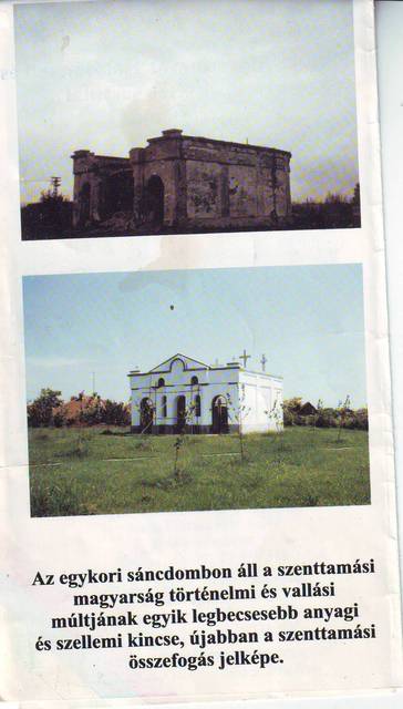 Szenttamási Kálvária - A lerombolt és a felujitott kápolna