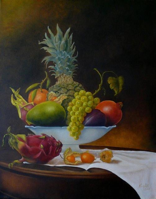 Festmények - Exotikus gyümölcsök szőlővel