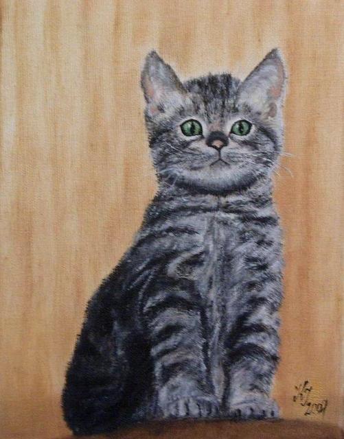 Festmények - Szürke cica