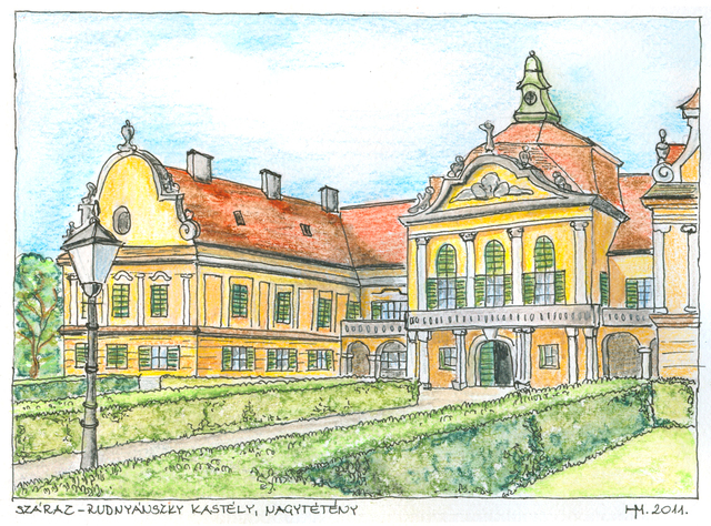 akvarellek - Budapest, Nagytétény, Száraz-Rudnyánszky kastély