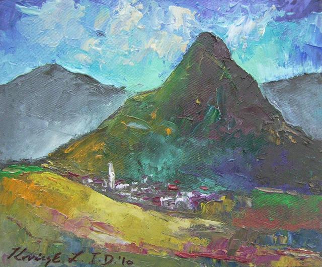 festmények, rajzok - A hegyi falu