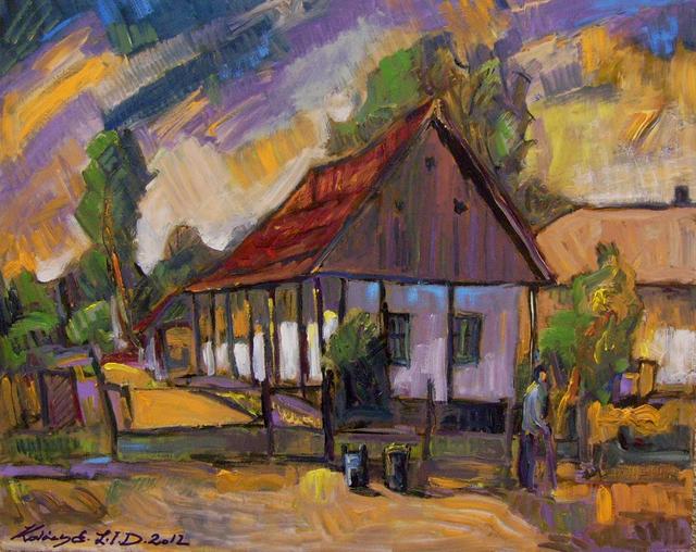 festmények, rajzok - Tornácos ház (Kakszentmárton)