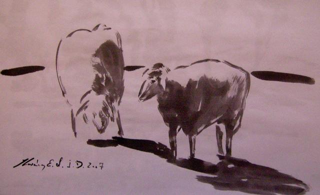 festmények, rajzok - Bárányok