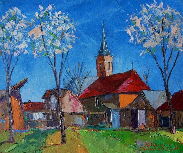 festmények, rajzok - Amikor a szilvafa virágzik  -  Patóháza