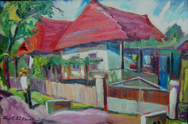 festmények, rajzok - Monói házak