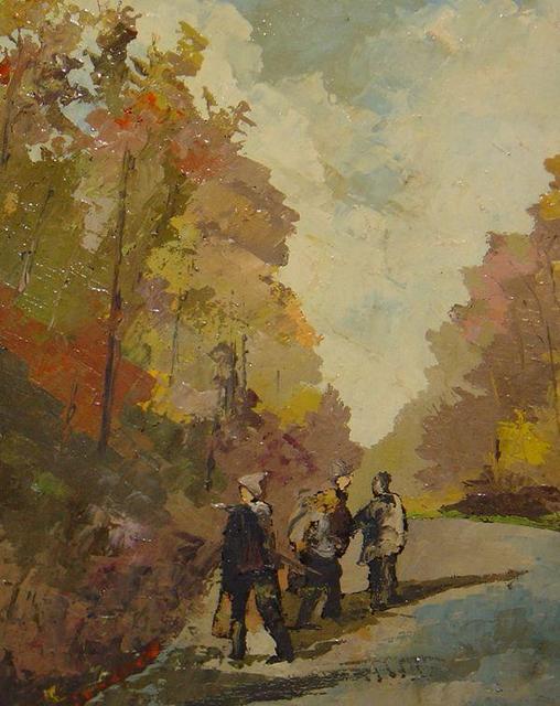 festmények, rajzok - Őszi madarászok