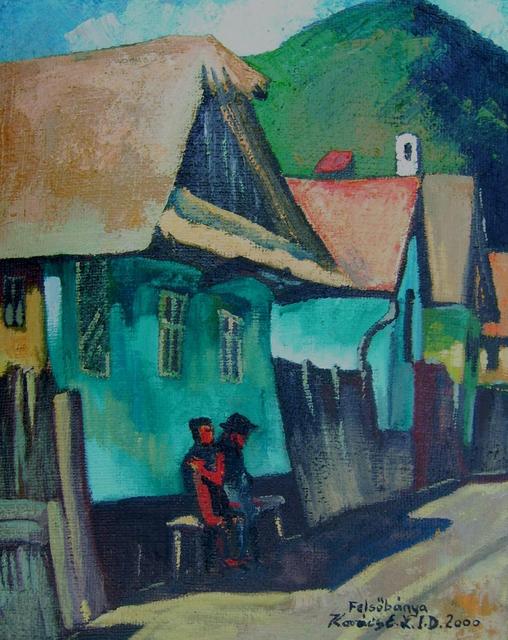 festmények, rajzok - Öreg házak árnyékában