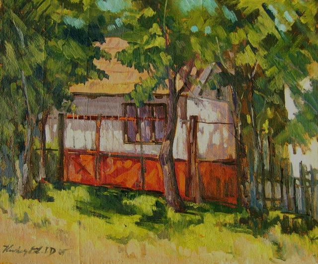 festmények, rajzok - Piros kapu