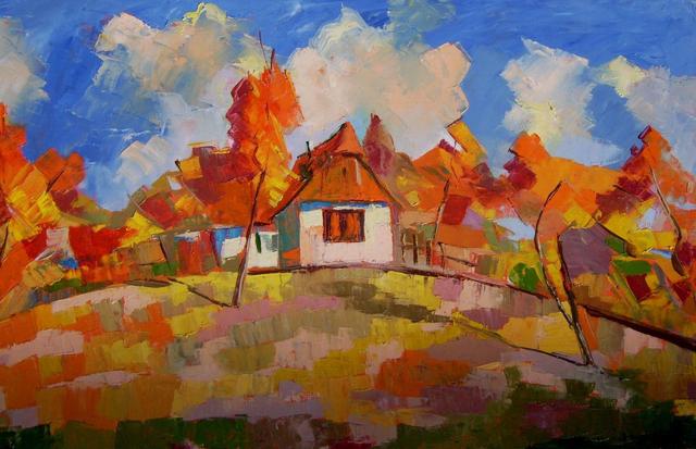 festmények, rajzok - Piros ősz