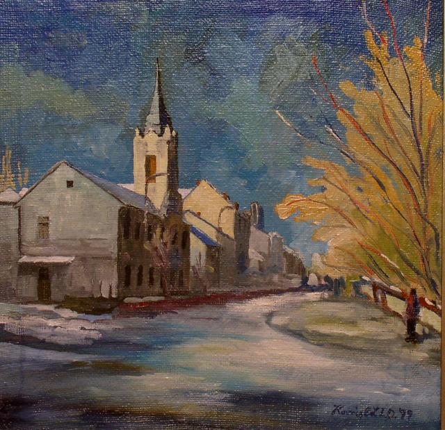 festmények, rajzok - A Szent József templom télen