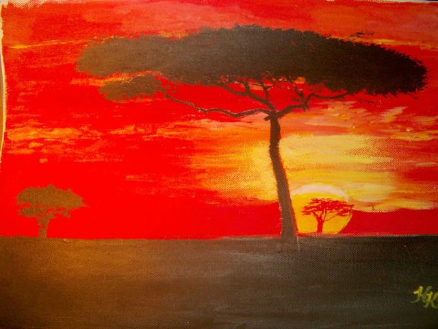 Festményeim KK. - Afrikai naplemente