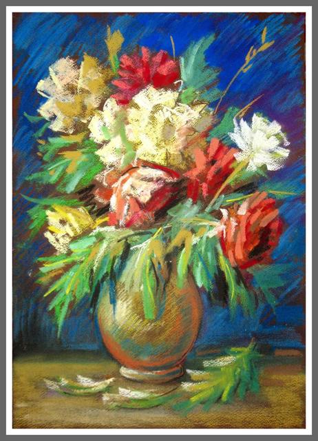 Festményeim - Rózsák - pasztell 50x35 cm