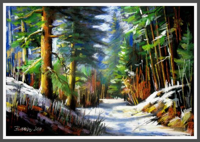 Festményeim - Befagyott patak - pasztell 35x50 cm
