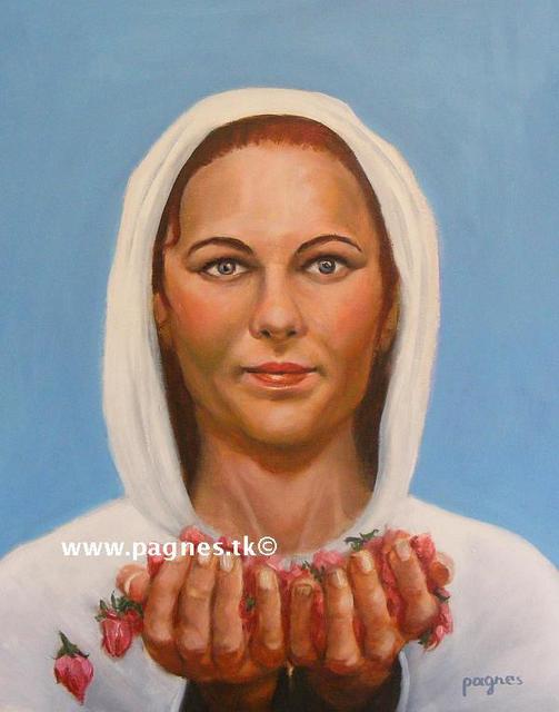 Preszler Ágnes festmények - Moder ikonok sorozat - Magyarországi Szent Erzsébet