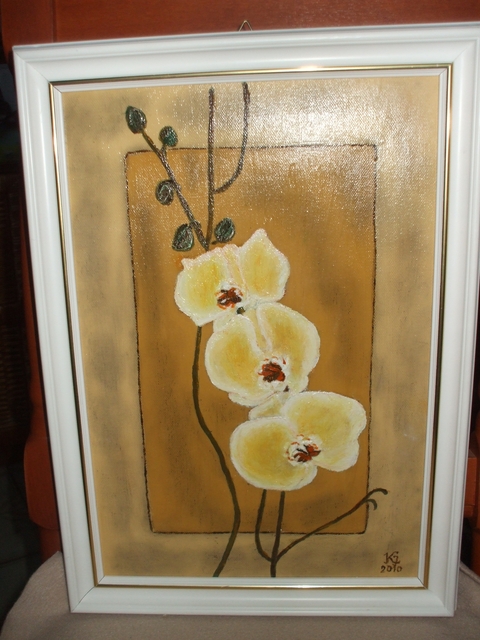 Festményeim - Orchidea  olaj, vászon,26x39 magántul.
