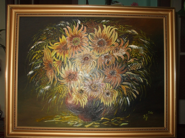 Festményeim - Borzas virágok 40x60 olaj, vászon magántul.