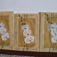 Orchidea trio olaj ,vászon 25x37 eladó