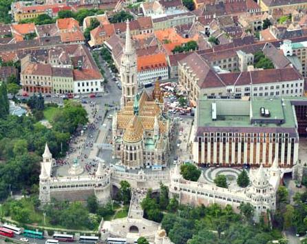 A halászbástya madártávlatból
