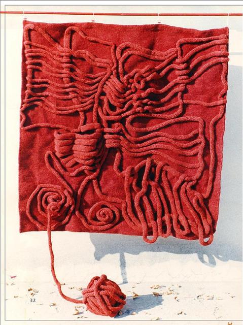 Zimán Vitályos Magda - Vörös labirintus, 1985, 140x140 cm