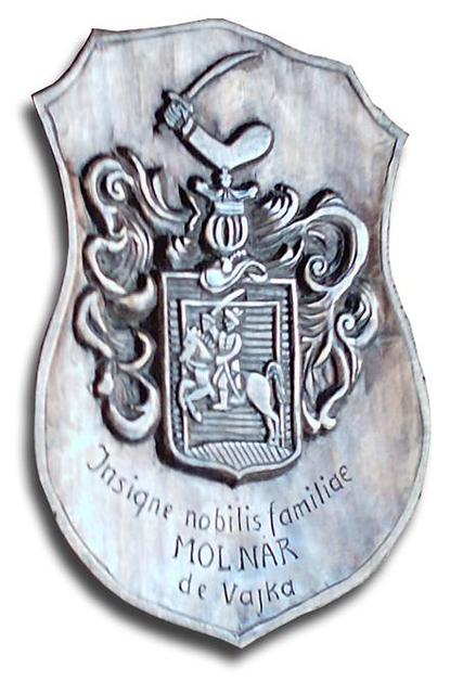 A családi múlt, amely utat mutat... - a vajkai Molnár család címere. A címeres nemeslevelet elnyerte: Molnár György (de Vajka), a vajkaszéki érseki bandérium kapitánya, a török elleni háborúkban és Budavár bevételekor (1686) szerzett érdemei elismeréséül