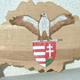 Nagy Magyarország címeres turullal fafaragás