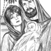 Josef, Mary and child