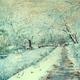 Festményeim,  tájképek - Téli álom a ligetben Tatabányán