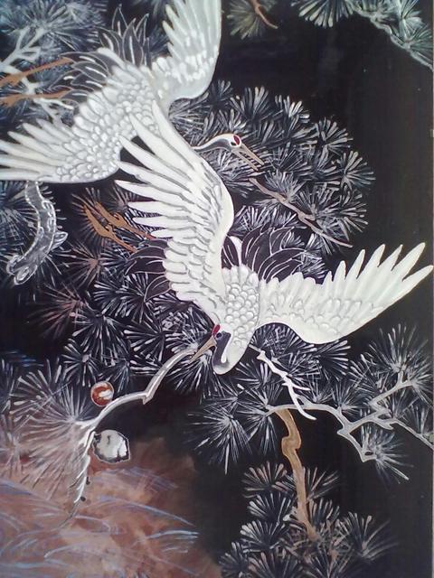 Üvegfestményeim - Darvak (Cranes)