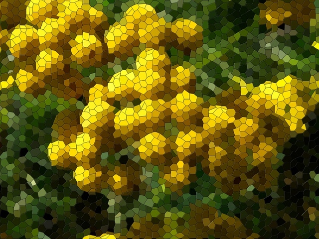 Mozaikok - Sárga virág