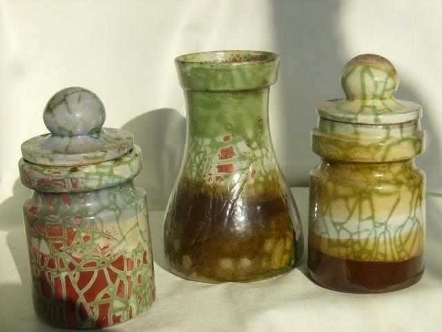 kerámiáim - kis váza fűszer tartókkal