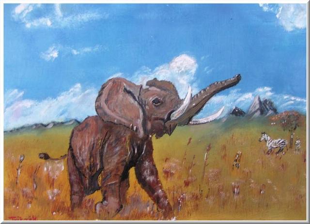 festészet - afrikai elefánt