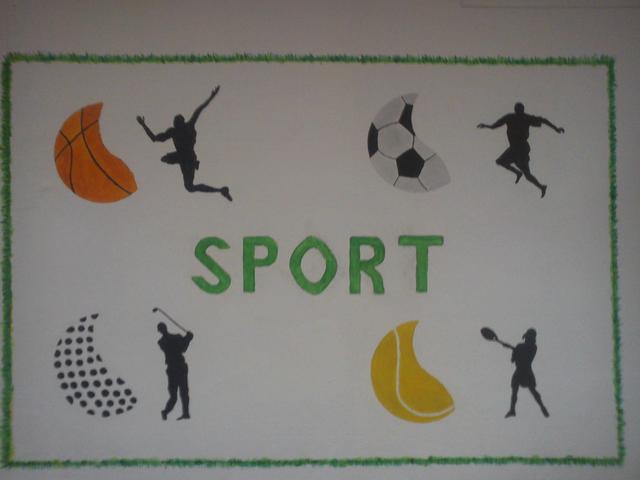 Munkaim - Iskolai osztalyba falra festett ,sport