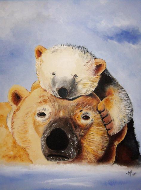 Festményeim / Állatkölykök - Jegesmedvék 2