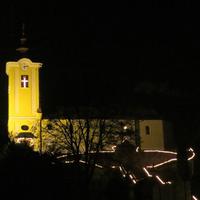 Siroki templom, karácsonyi ünnepi kivilágításban