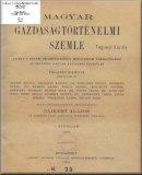 A Magyar Gazdaságtörténelmi Szemle repertóriuma, 1894-1906