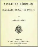 A politikai irodalom Magyarországon 1825-ig