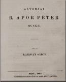 Altorjai B. Apor Péter munkái