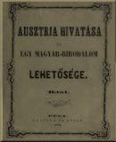 Ausztria hivatása és egy magyar-birodalom lehetősége
