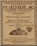 Colloquiorum puerilium formulae, Latino-Germanico-Ungaricae, pro primis Tyronibus scriptae