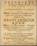 Thesaurus absconditus in agro, az az Erdoedi Adam ... temetese fölött ki mutatot kincs ... Landovics Istvan ... által