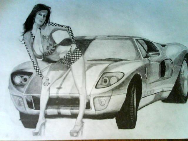 Rajzaim - Ford GT & and a nice lady...by me