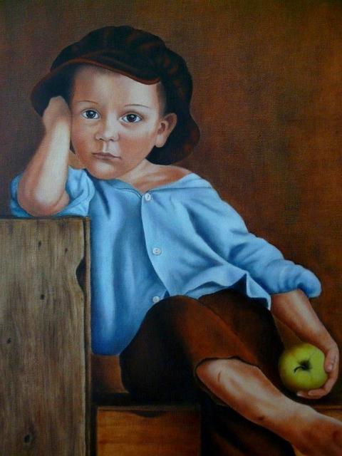 Festmények - Kisfiú almával