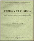 Rariora et curiosa gróf Apponyi Sándor gyűjteményéből